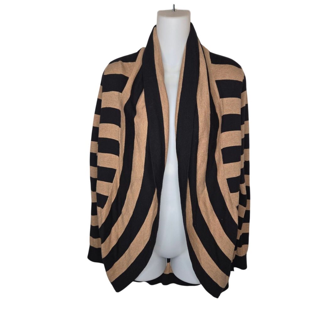 Ann Taylor LOFT Striped Open Front Cardigan Sweater NWT Size Medium 100% Cotton